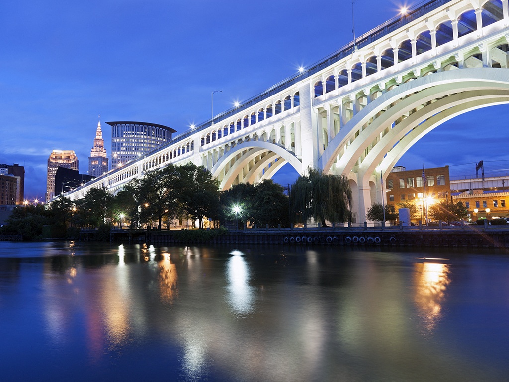 Bridge at Night at Residences at 55, Ohio